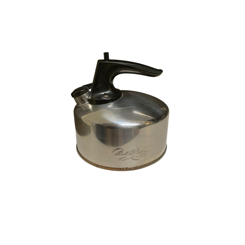 Vtg Paul Revere Ware Copper Bottom Whistling Tea Kettle 1 Quart
